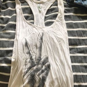 Peace sign graphic tank top